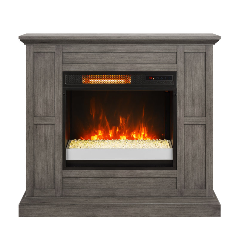 Foyer électrique duraflame, gris vieilli