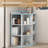 Modern Corner Bookshelf with Charging Station– Space-Saving Wooden Corner Cabinet for Small Space, Playroom, Living Room-1255682587