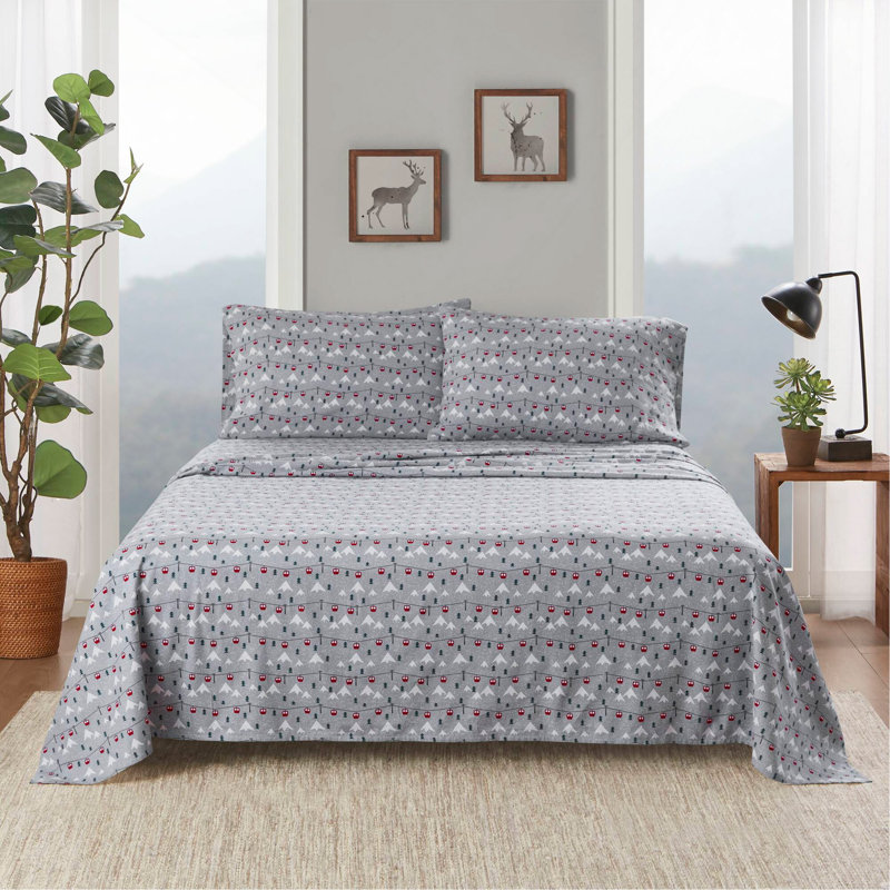 Ensemble de draps 4 pièces très grand californien en flanelle grise douce pour un confort et une chaleur ultimes