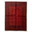 Tapis décoratif en laine rouge foncé de conception unique noué à la main New Age 5 pi 6 po x 7 pi 5 po Derenda