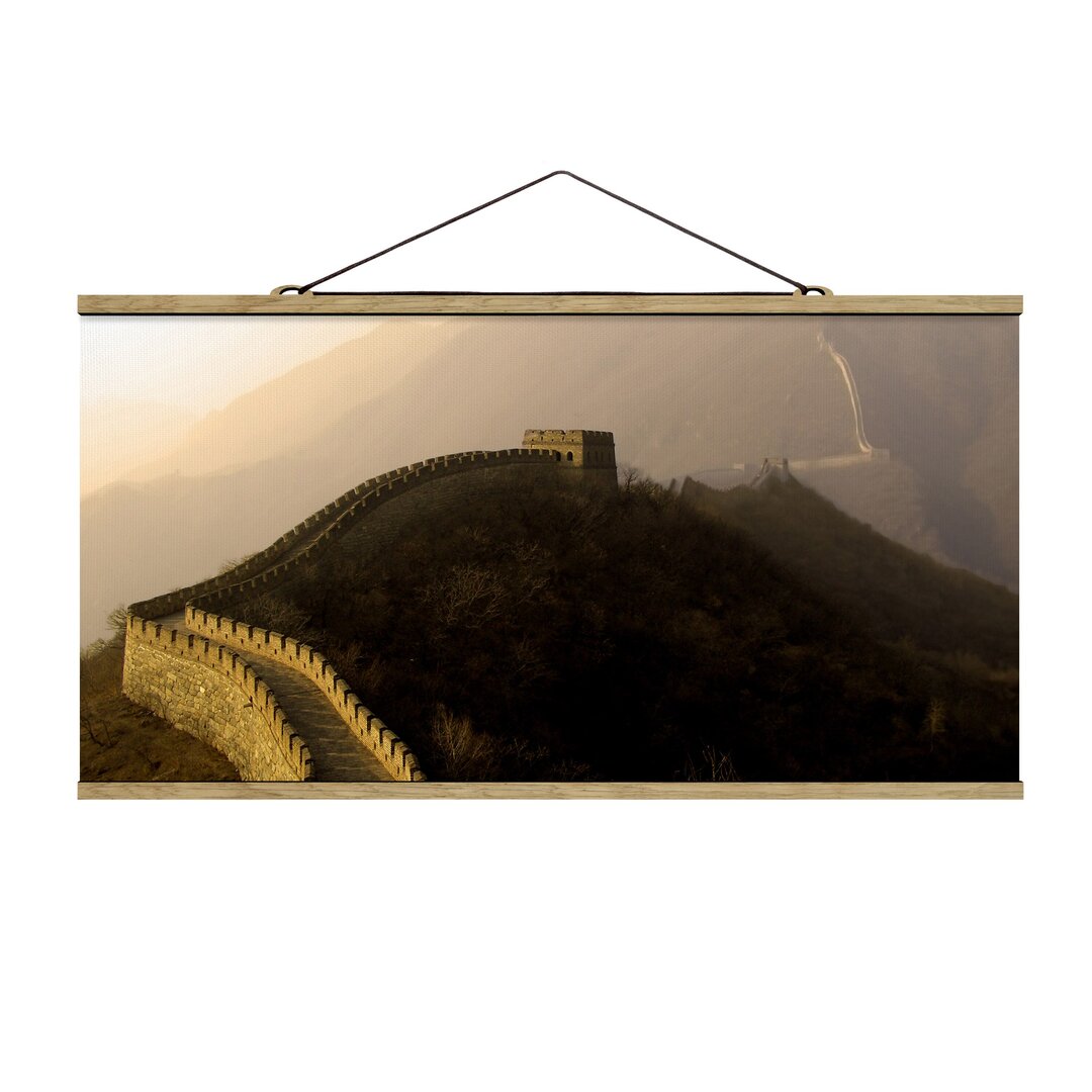 Stoffbild Sonnenaufgang Ã¼ber der GroÃŸen Mauer von China