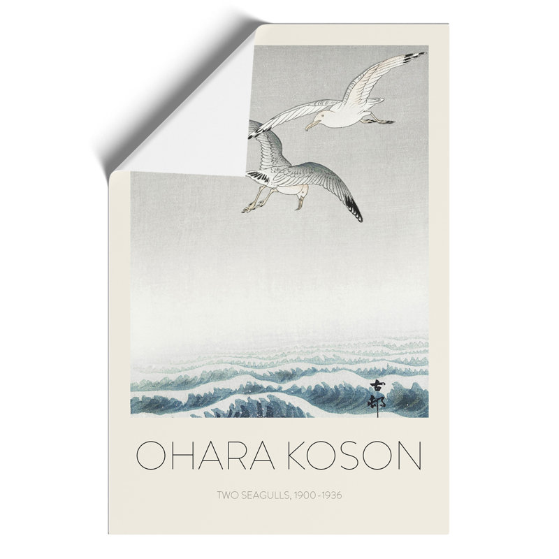 Three Seagulls Print by Ohara Koson - Frameless Print, 59cm H x 42cm W x 0.1cm D