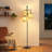 64.7" Rattan Tree Floor Lamp With Dimmer Switch And 3 Bulbs Included