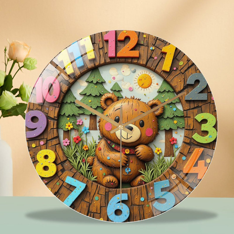 Horloge murale en bois 12 po pour enfant