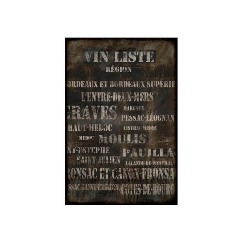Vin Liste par Sofia Fox - impression, H 36 po x l 24 po x P 1,5 po, Extérieur