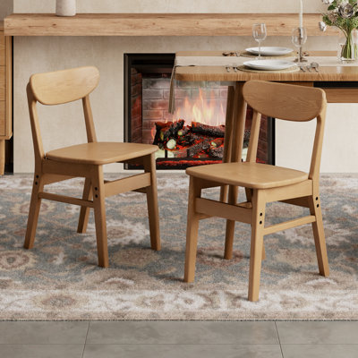 Chaise de salle à manger en bois massif avec dossier incurvé - Design minimaliste moderne pour la cuisine, la salle à manger et les espaces d'étude
