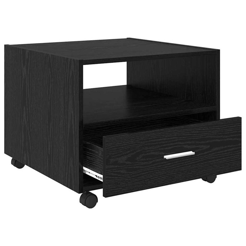 Coffee Table with Storage, Black Oak