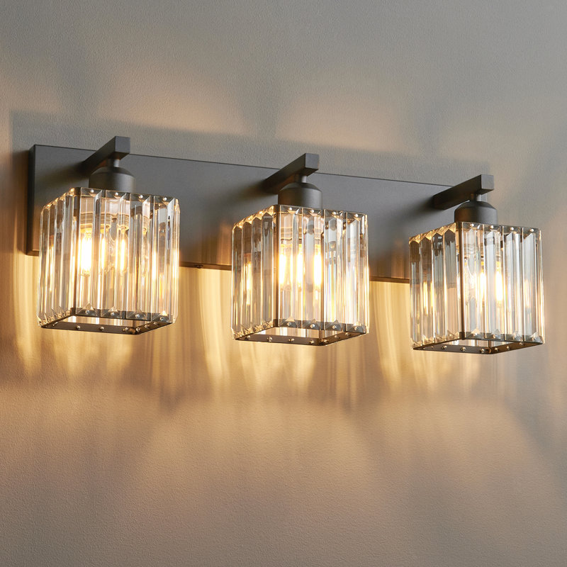 Éclairage pour meuble-lavabo à intensité variable Lanceton, Noir, Trois lumières