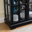 Vitrine de 68,7 pouces de hauteur à quatre portes en vitrine en panneau de fibres à densité moyenne et verre noir avec tablettes réglables-129173039-129173040