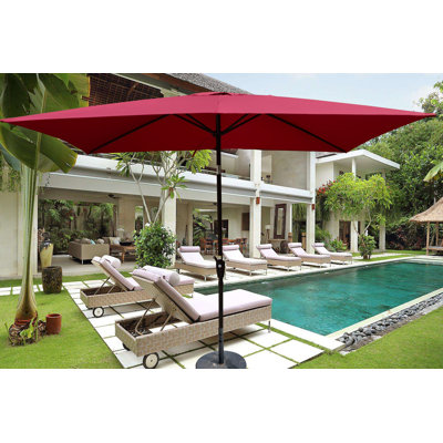 6 X 9Ft  Patio Umbrella Outdoor  Waterproof Umbrella With Crank And Push Button Tilt Without Flap For Garden Backyard Pool  Swimming Pool Market