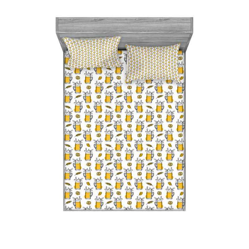 Ensemble de draps et taies décoratives Ambesonne, gris anthracite, Ensemble de draps pour lit très grand californien