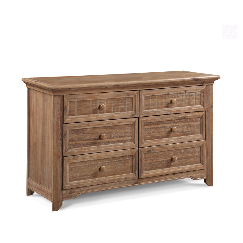 Solid Wood 6 - Drawer Dresser, Brown