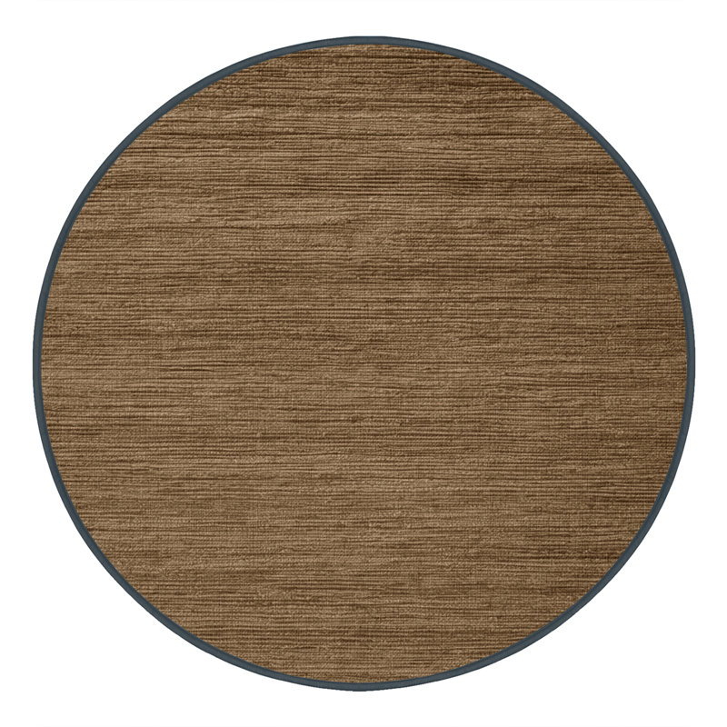 Tapis brun uni lavable à la machine, Rond 6 pi