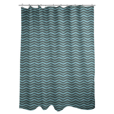 Rideau de douche simple à chevrons ondulés
