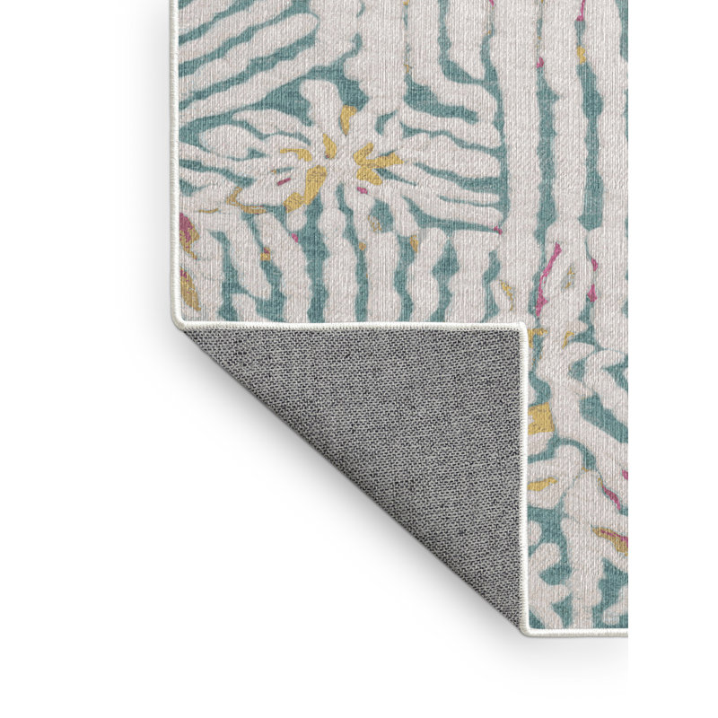 Machine Washable Beige Area Rug, Rectangle 2' x 3'