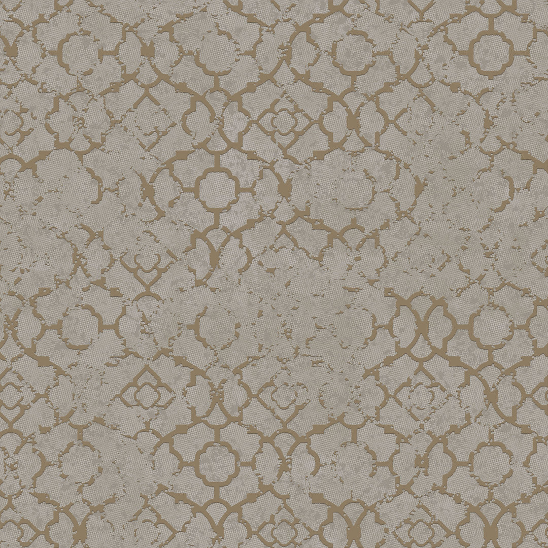 Emporium Metallic Aged Quatrefoil 3D Embossed 33' L x 21" W Wallpaper Roll Galerie Wallcoverings 