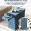 Table d'appoint antique avec porte-gobelets bleu marine. Produit fabriqué à partir de placages, de bois et de bois d'ingénierie. Rangement relevable, tiroir, fente à distance. Pas d'assemblage. H 23 po x l 14 po x P 24,3 po + plateau en bois. Base solide-2086509092