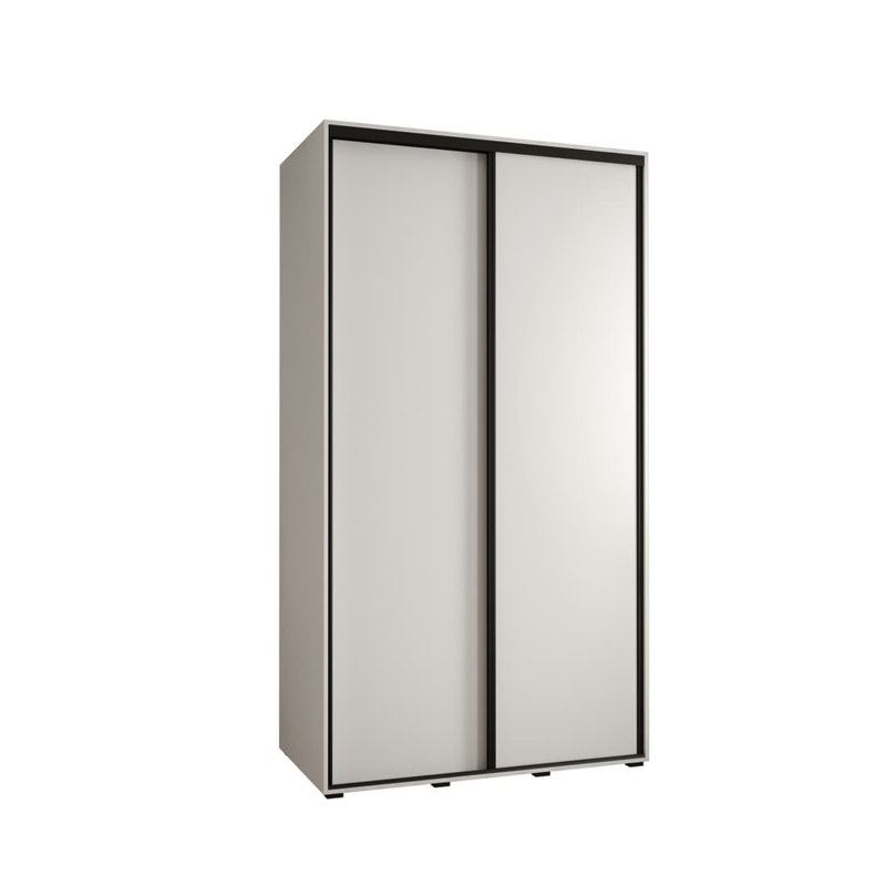 Aylamae 2 Door Manufactured Wood Wardrobe, White, 205cm H x 130cm W x 60cm D