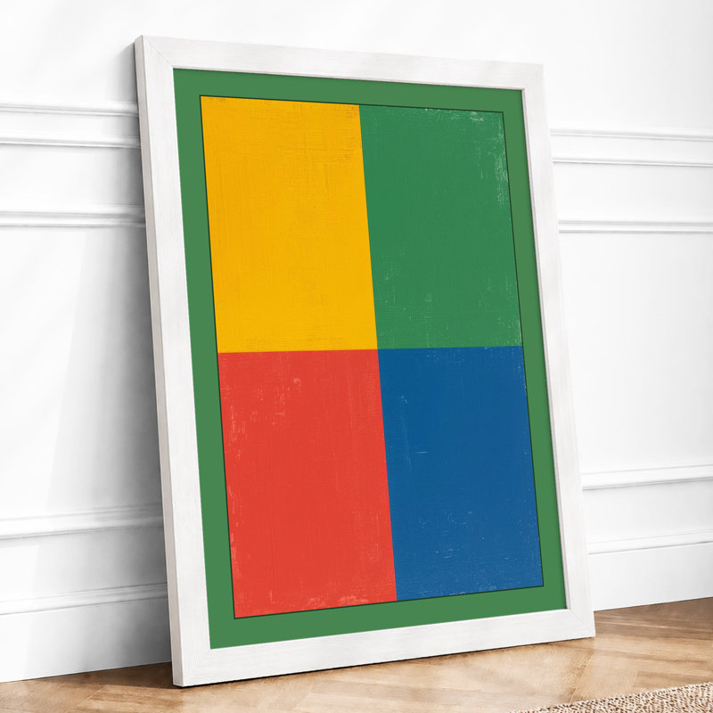 Colour Study Geometric - Framed Print, A2 - 59.4 x 42.0 cm, White