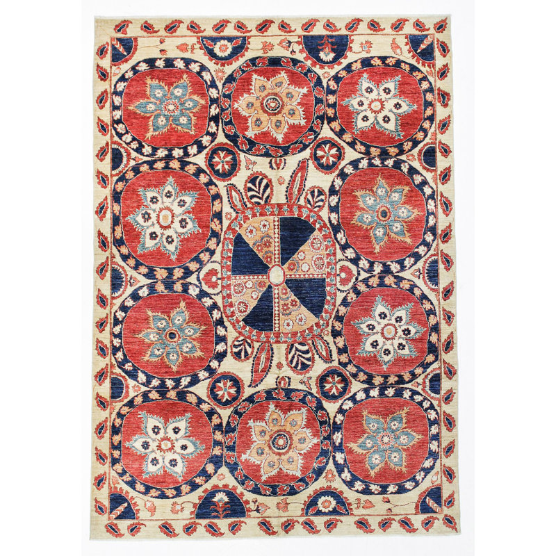 One-of-a-Kind 6'7" X 9'7" New Age Wool Area Rug in