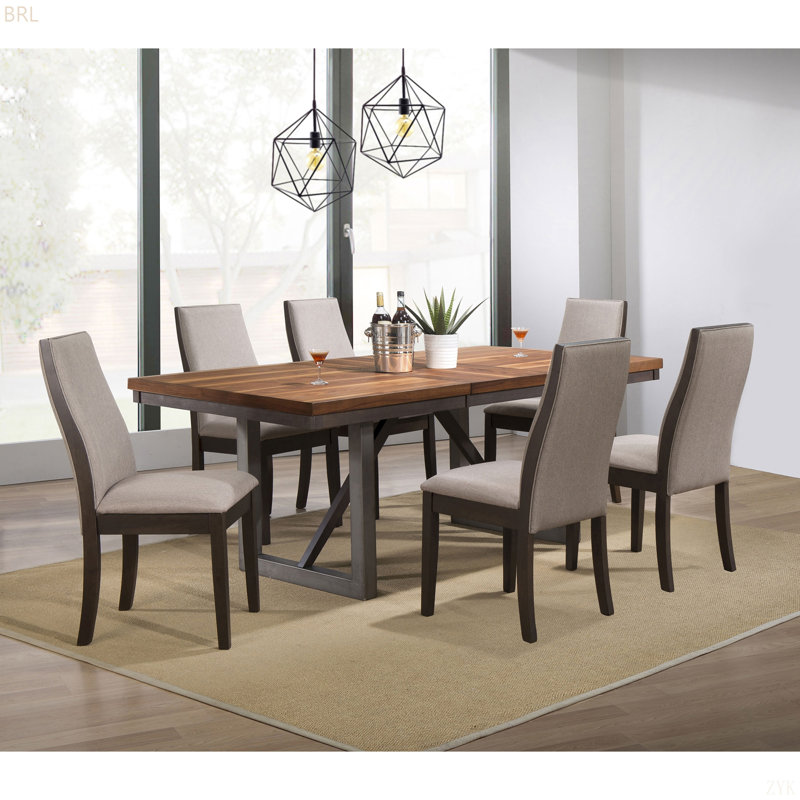 Ensemble de salle à manger Holloway, 7 pièces : table, 6 chaises