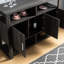 Buffet de cuisine de couleur grise vieillie, arrangement, 3 armoires de porte, poignées en métal, capacité de tablette maximale de 10 lb, option, poids par