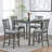 5 Piece Dining Table Set, Wooden Dining Square Table Set for 4, Counter Height Kitchen Table Set with Square Table and 4 Upholstered Chairs for Small Space, Grey