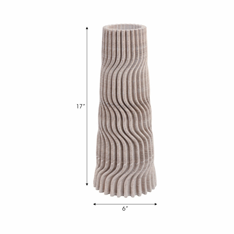 Shelvin Handmade Stoneware Table Vase, 17" H x 6" W x 6" D