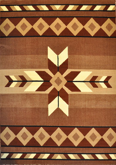 Tapis brun de style Sud-Ouest Esme, 5 pi 3 po x 7 pi 2 po