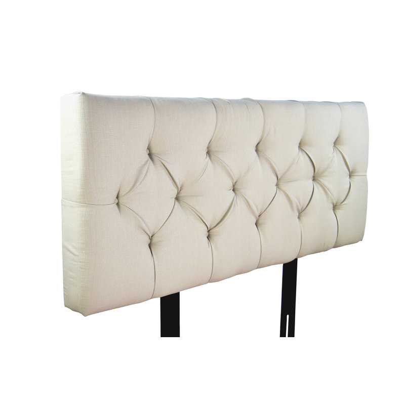 Tête de lit à panneau rembourré Lerman, Double, Beige