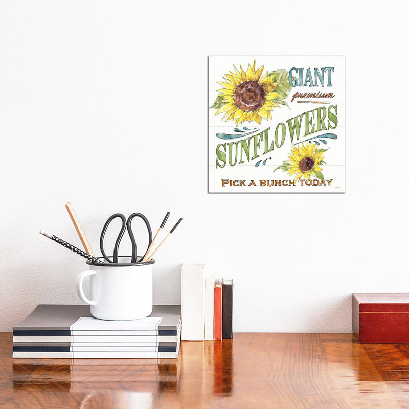 Sunflower Fields IV by Anne Tavoletti - Wrapped Canvas Print, 30.48cm H x 30.48cm W x 1.91cm D
