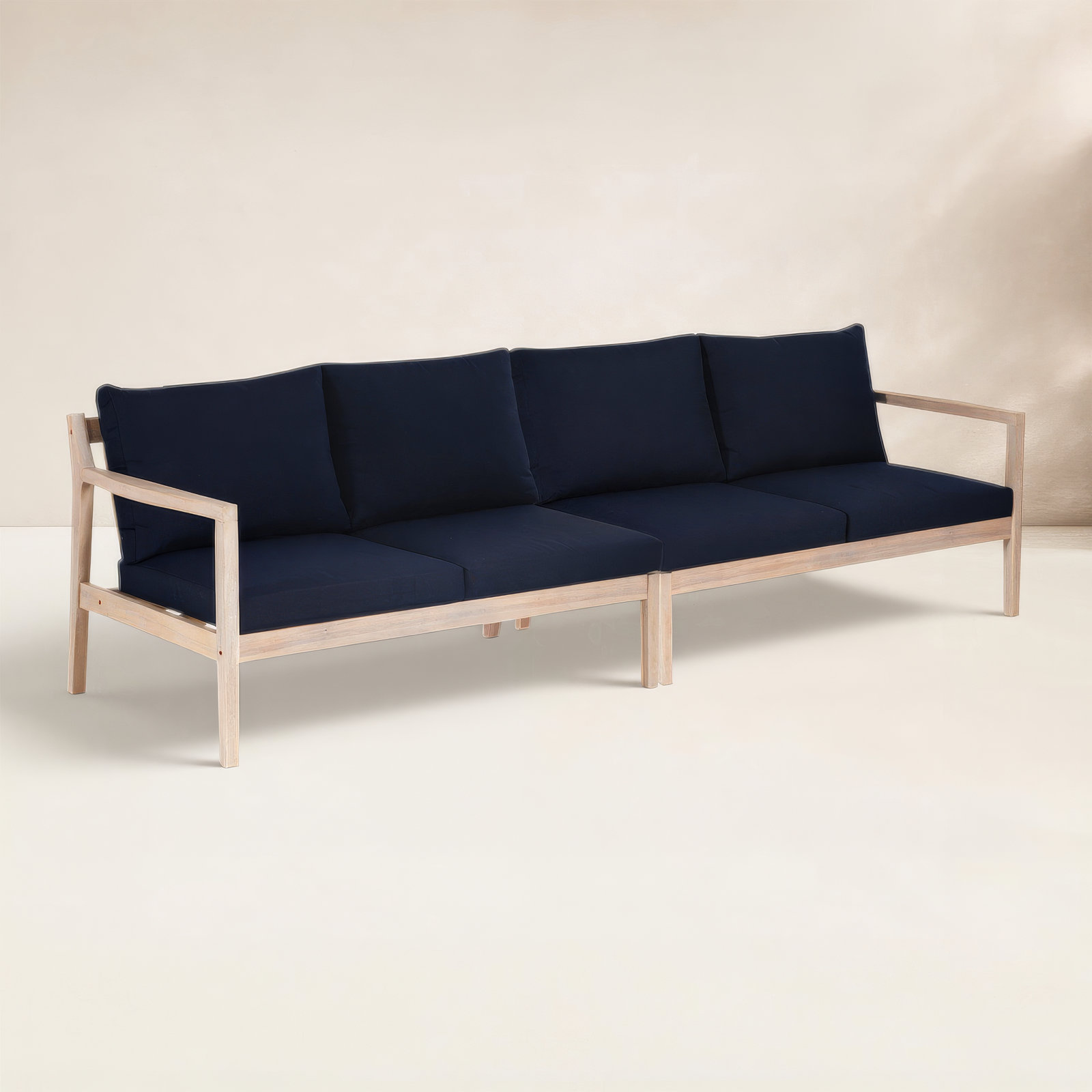 Amina 54'' Acacia Outdoor Loveseat, Navy