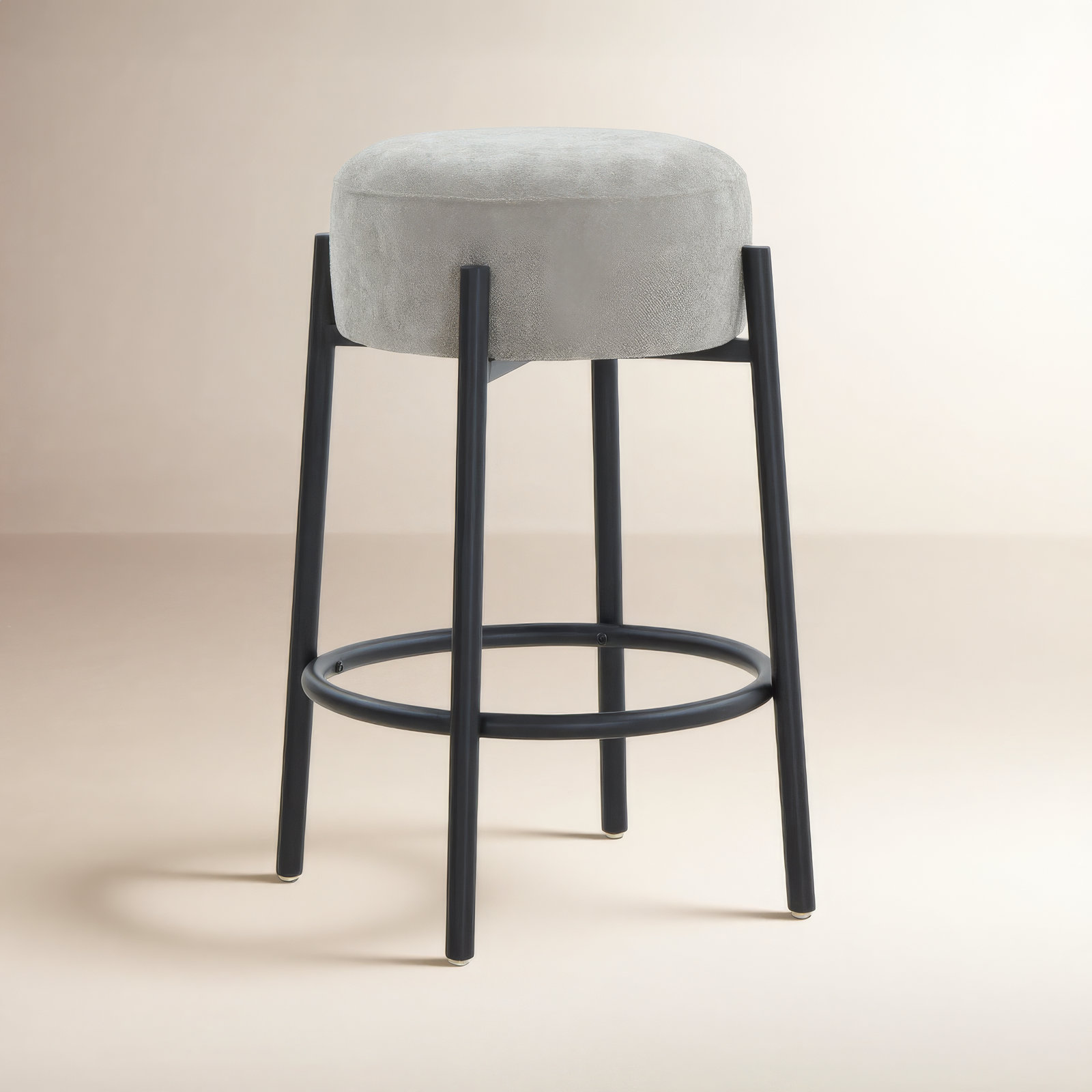 Colombe Bar and Counter Stool, Boucle-Gray, Counter Stool (26.3" Seat Height)