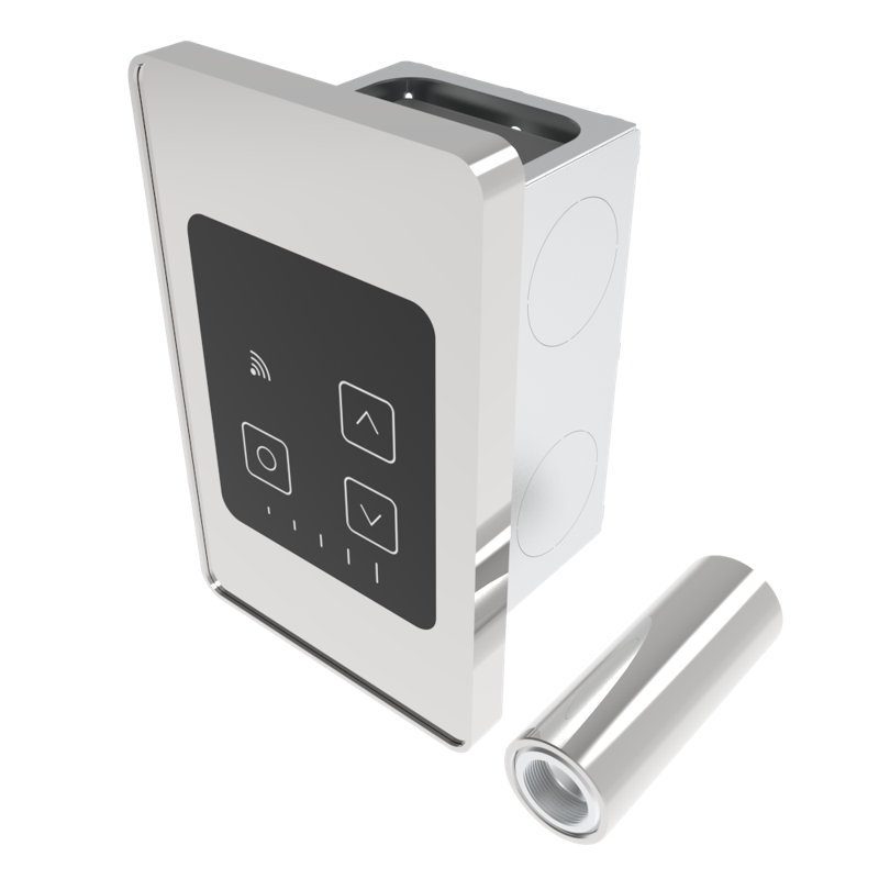 Remotely wired Touch Digital Heat Controller, Polished Stainless Steel