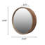 23.62" Sliding Round Wall Mirror With Storage Shelves - 2-Tier Wooden Side Cabinet