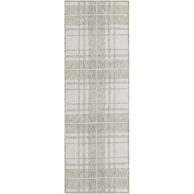 Tapis de jardin intérieur / extérieur à motif écossais gris