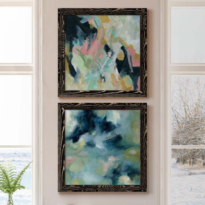 «Vitality», ensemble de 2 peintures sur toiles, Toile avec cadre noir, H 20 po x l 40 po x P 1,5 po