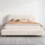 Lit plateforme grand avec tissu Boucle, lit plateforme tapissier en tissu Boucle avec tête de lit courbée, blanc, assemblage facile-1902139030-1902139049