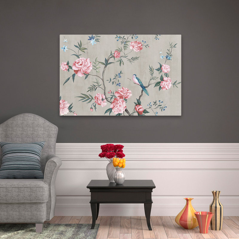 Plantes, fleurs, oiseaux, animaux, rossignol, art mural, H 32 po x l 48 po