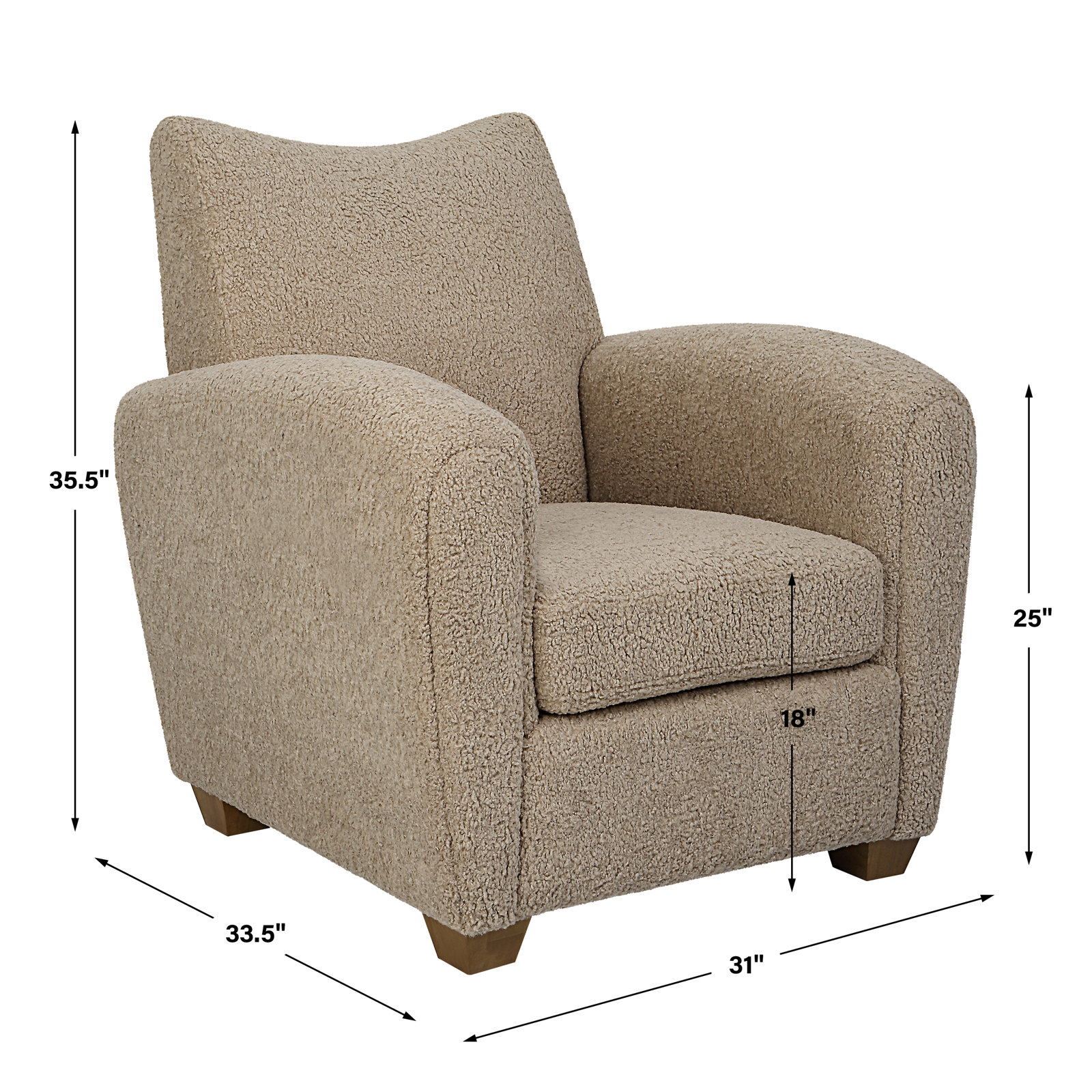 Gloriette Wingback Armchair, Beige Polyester