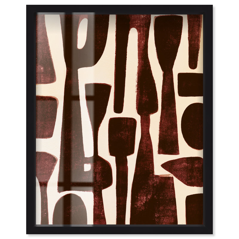 Art moderne de bureau allongé, "Shadowbox Print" par, H 37 po x l 31 po, Cadre noir