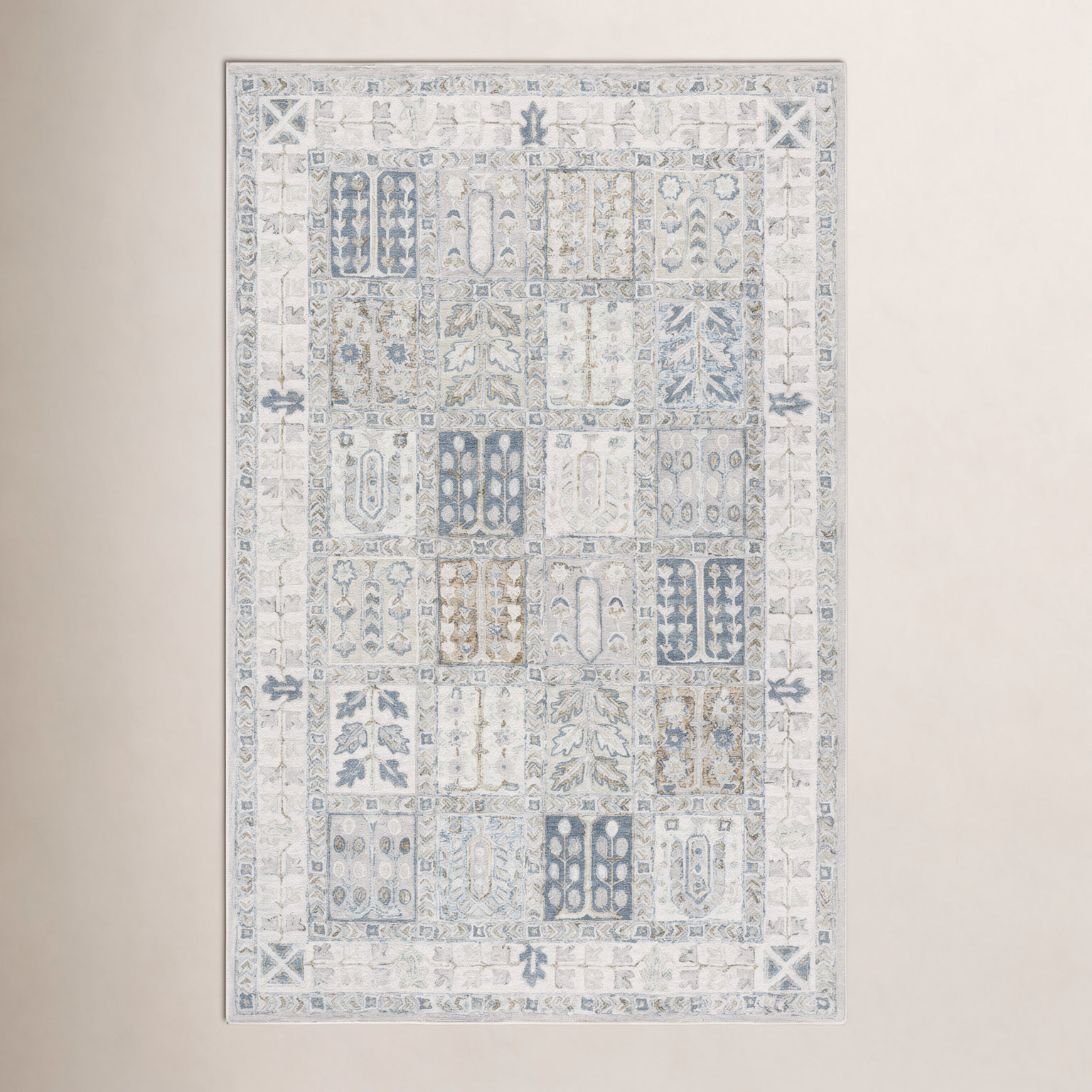Hand-Tufted Geometric Wool Rug, Rectangle 4' x 6'