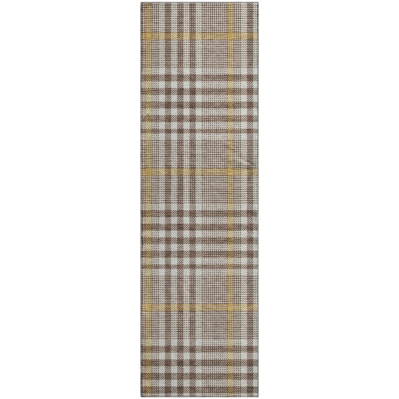 Premium Machine Washable Corry AMF1054 Plaid Rug, Runner 2'3" x 7'6"