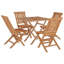 Melbeta 4 - Person Teak Solid Wood Patio Dining Set Umbrella Hole Included Square Table