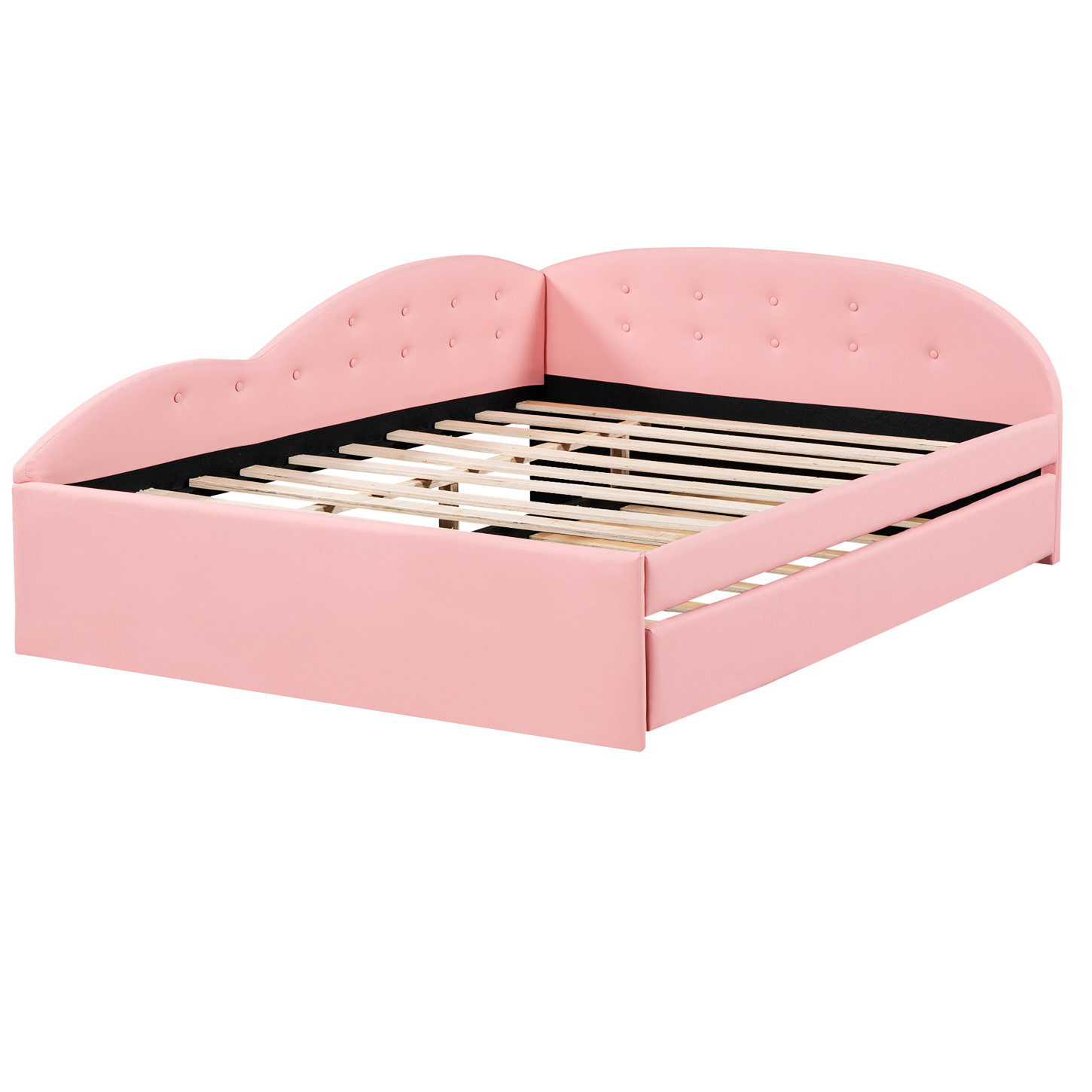 Darby Home Co Full Size Upholstered Tufted Daybed with Trundle and