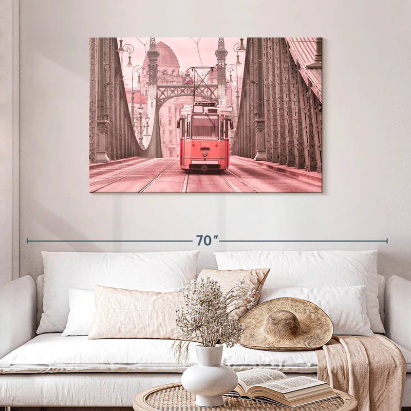 Mehar Pink Cable Car, 30" H x 45" W