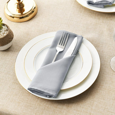 Ensemble de 6 serviettes de table lavables en tissu avec ourlet, idéales pour les restaurants, les mariages et les fêtes.