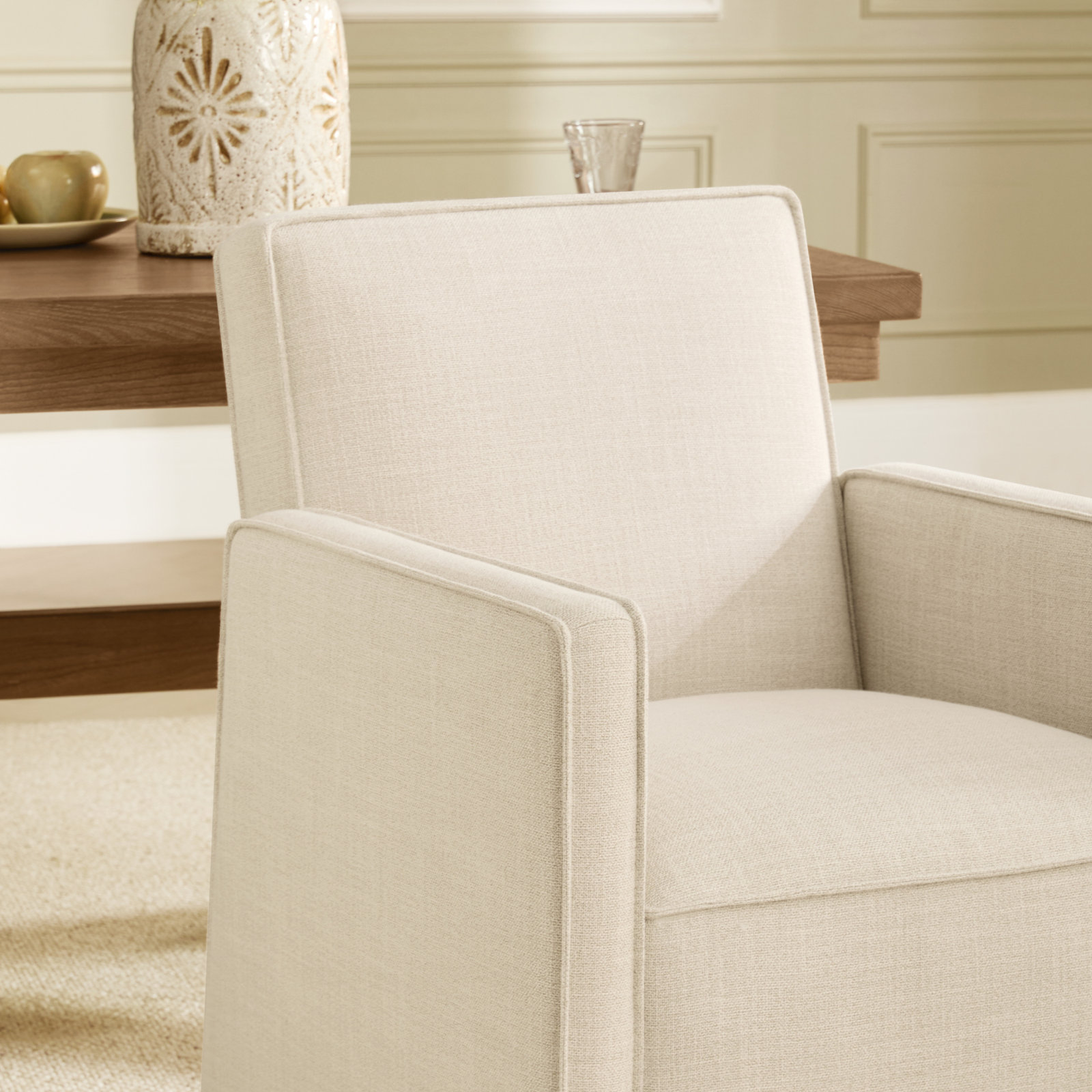 Henley Linen Dining Armchair, Performance Linen Effie Linen