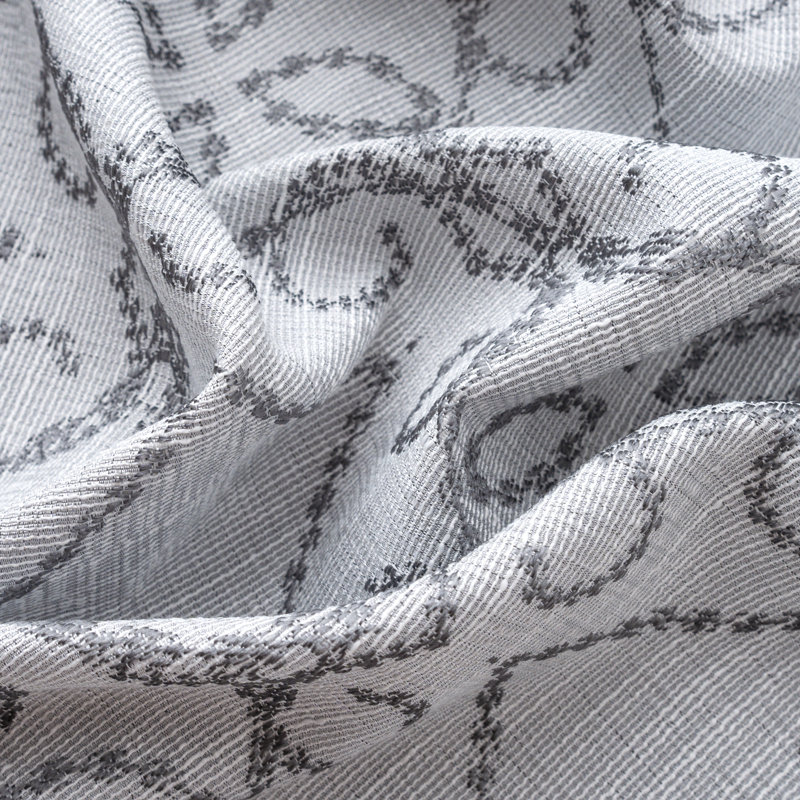Panneau de rideau en jacquard tissé Woodbridge, Argent argent