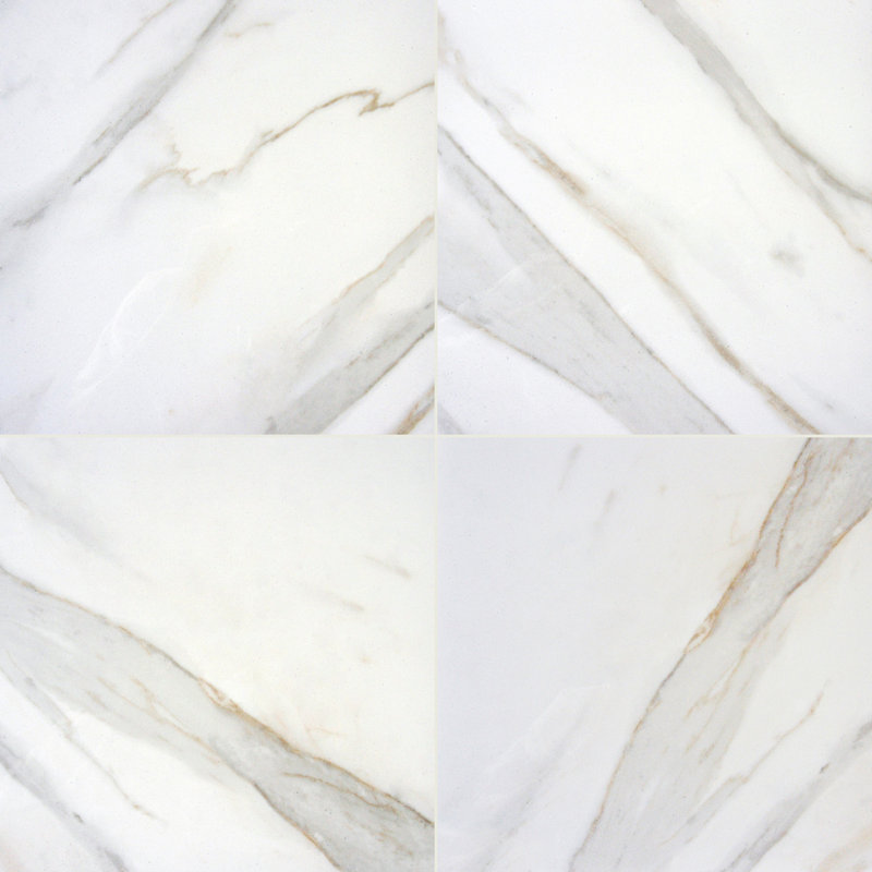 Carreau de plancher et de mur en porcelaine polie d'aspect marbre 24 po x 24 po Astoria Vena